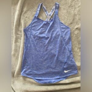 Nike Women's Elastika Light Blue Dri Fit Training Tank Top | Medium